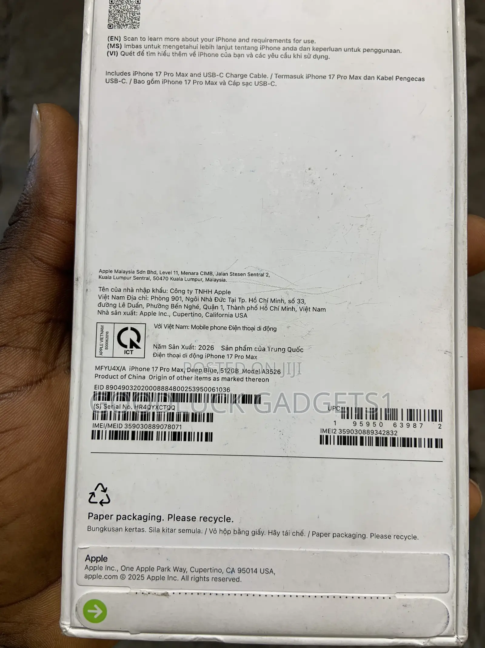 New Apple iPhone 17 Pro Max 512 GB Blue