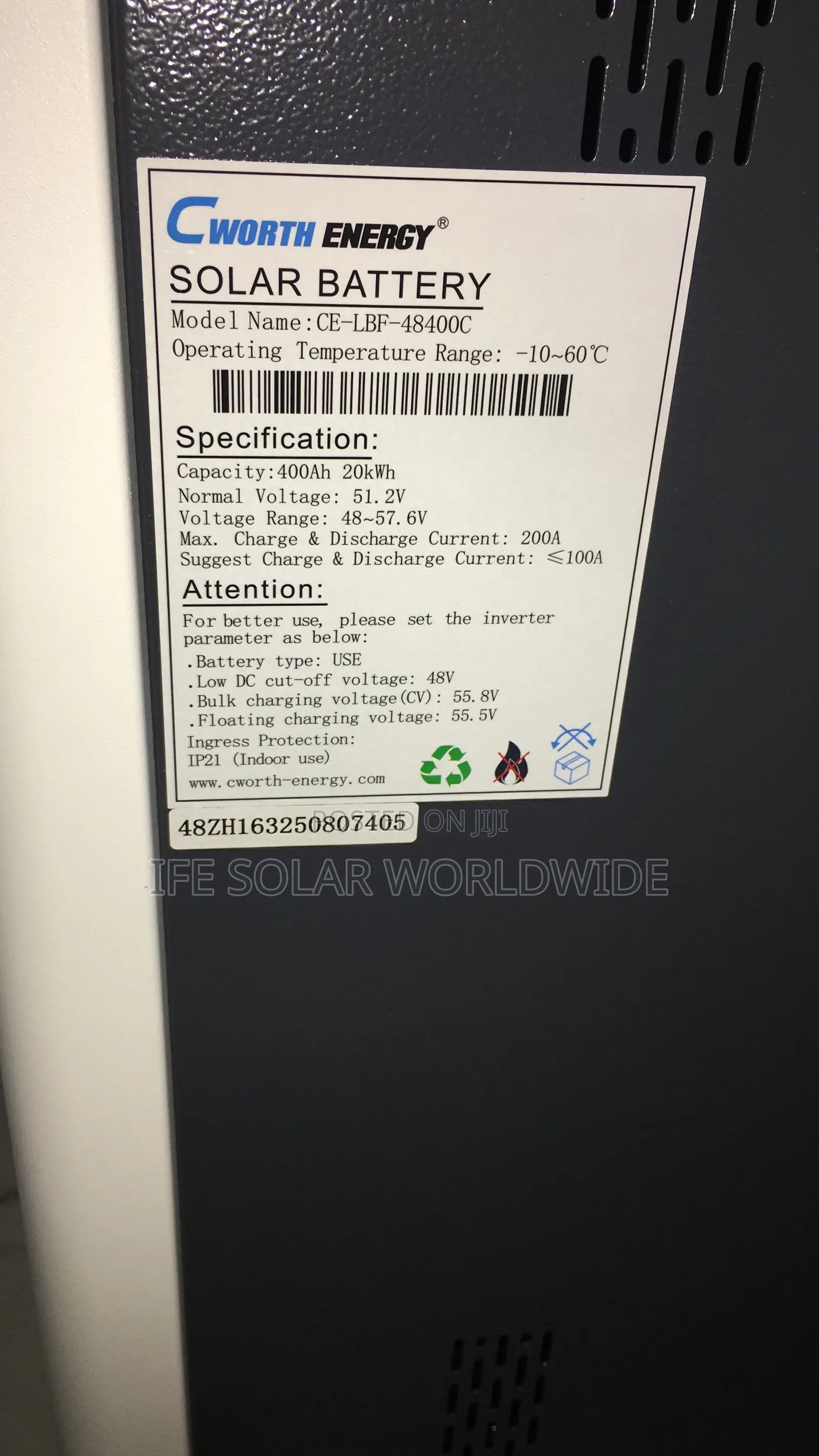 20kwh CWORTH Lithium Ion Battery