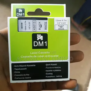 12mm Black and White Dymo Tape