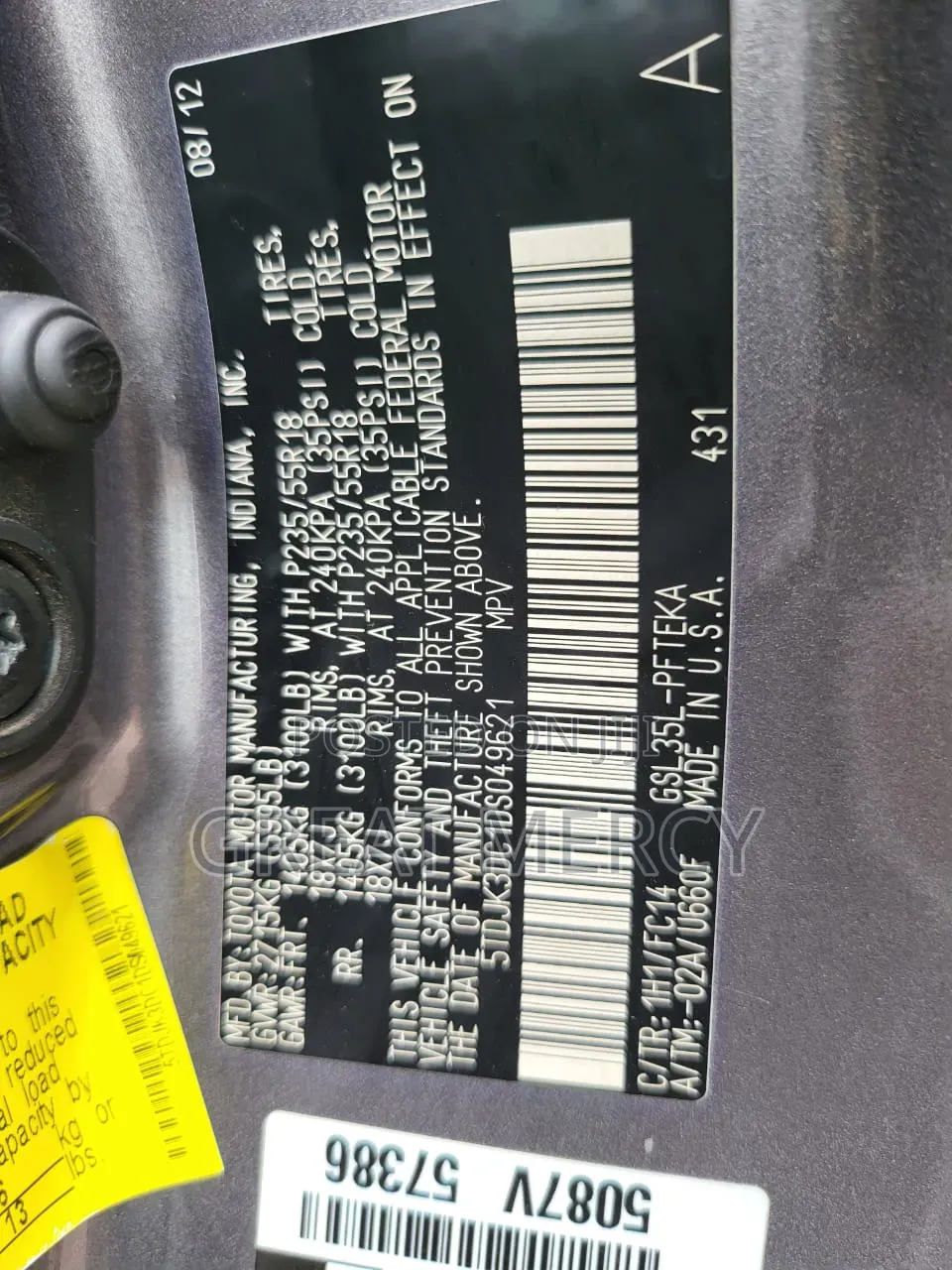 Toyota Sienna 2013 Gray
