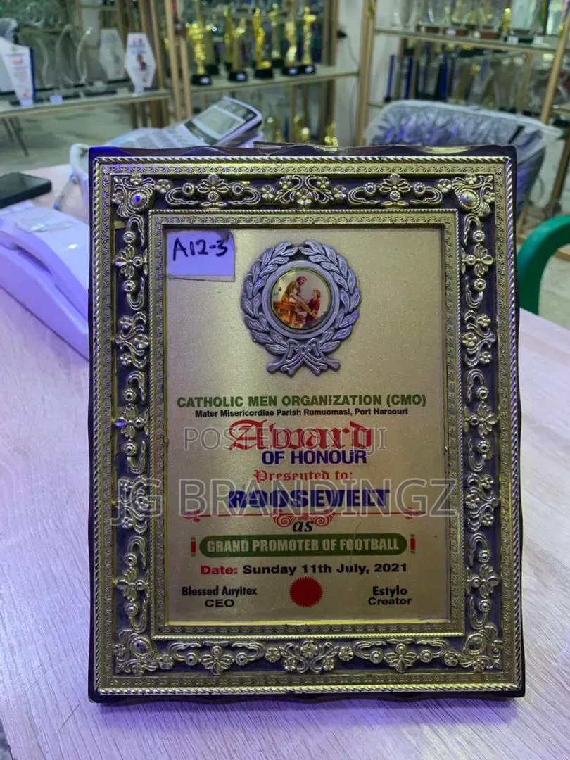 Award Plague Certificate