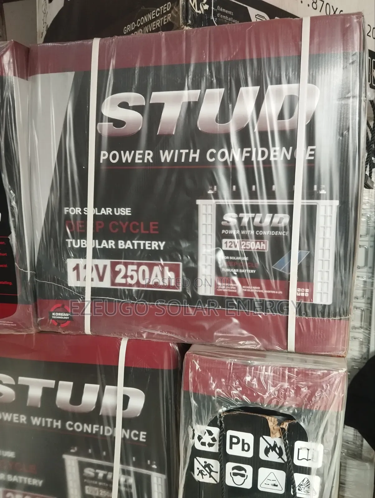 250aH STUD Tubular Battery