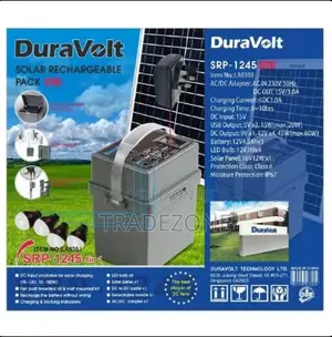 Duravolt SRP-1245 4in1 Solar Rechargeable Pack – 12V 4.5Ah