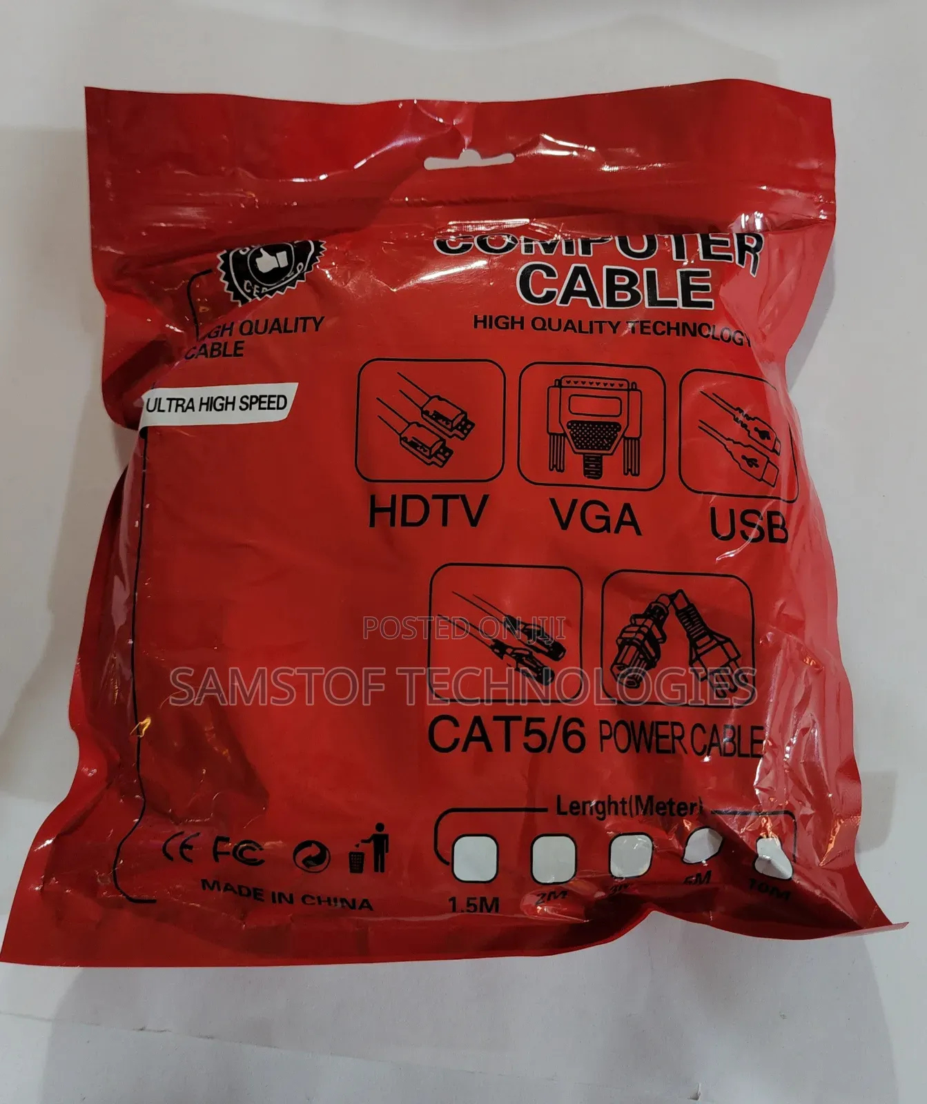 10m Cat6e White Molded Rj45 Patch Cable