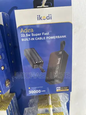 Ikedi Adira 30,000mAh Super Fast Powerbank (22.5W) – Built-in Cables