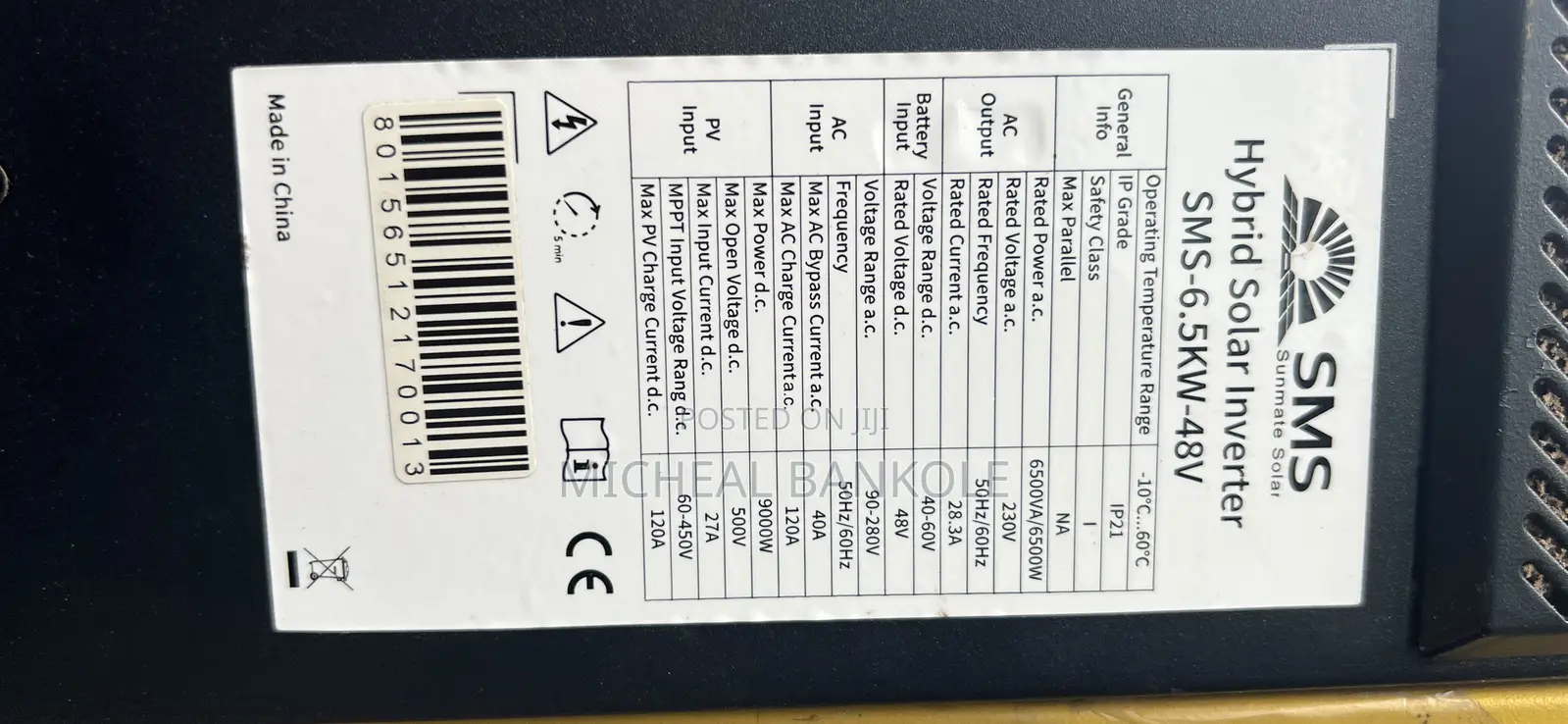 SMS 6.5kva 48v Inverter
