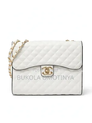 Classy White Quilted CC Chain Shoulder Bag - Ladies Handbag
