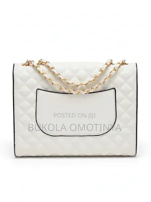 Classy White Quilted CC Chain Shoulder Bag - Ladies Handbag