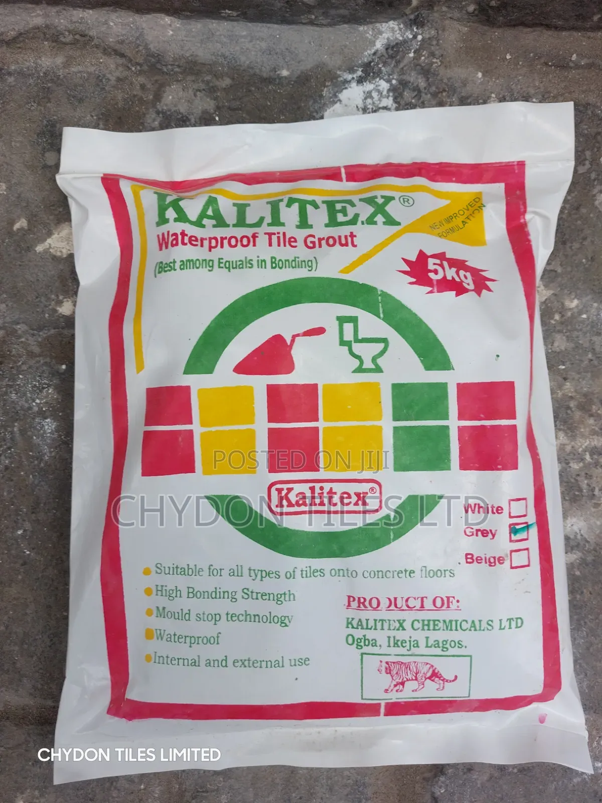 Waterproof Tile Grout , Grey Colour 5kg