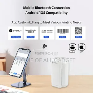 EVEBOT PrintPods Handheld Inkjet Printer for T-Shirts, Cartons, Wood