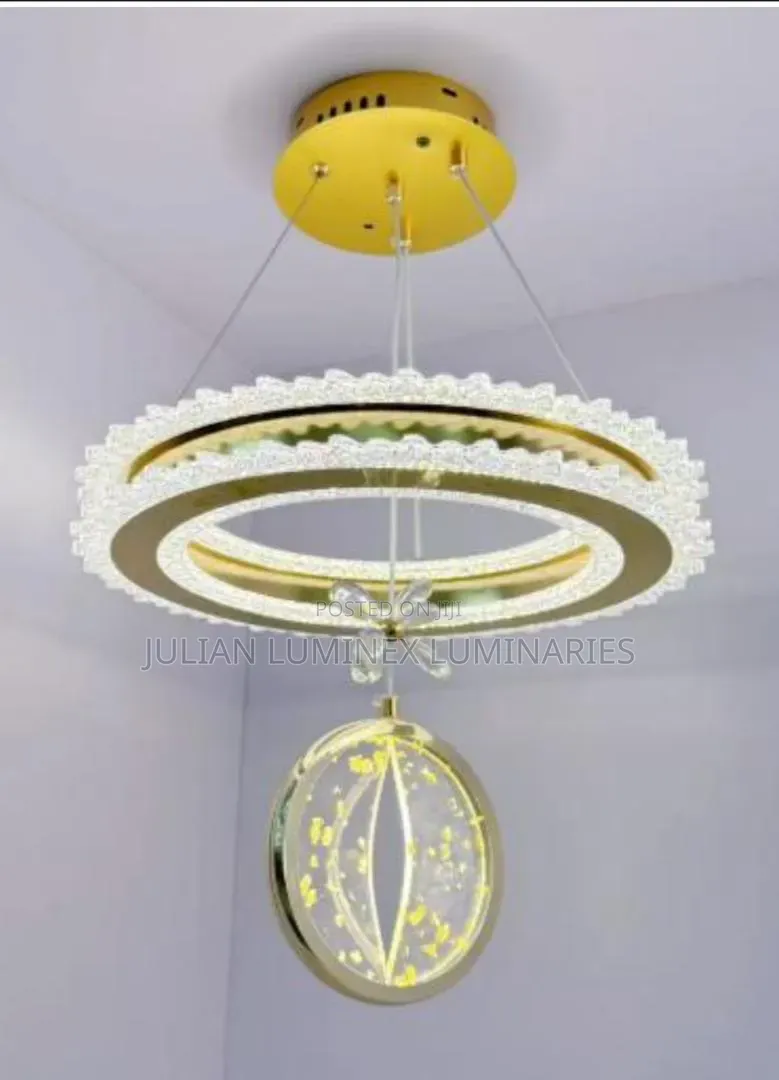 2 Tier Gold Led Chandelier With Glam Look