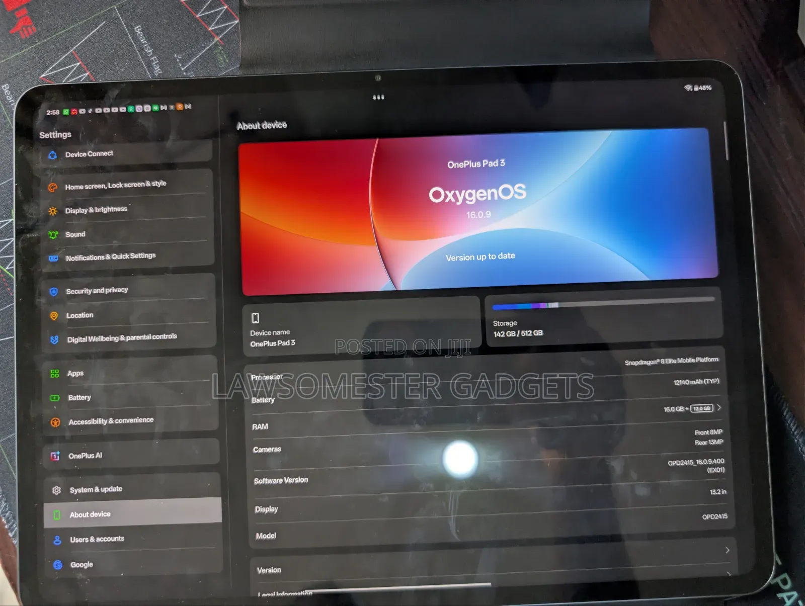 OnePlus Pad 3 512 GB Black