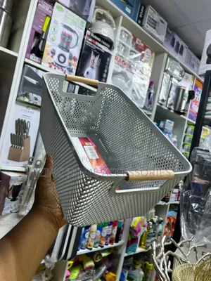 Large Wooden Handle Storage Basket
