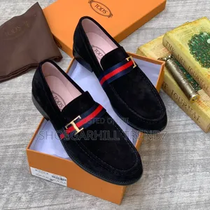 Tods Suede Taped Loafer Shoes