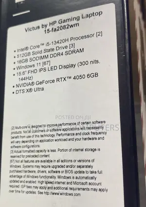 New Laptop HP Victus 15 16GB Intel Core i5 SSD 512GB