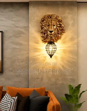 European Style Lion Head Resin Sconce Wall Light