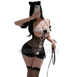 Cat Lady Lingerie Set With Stockings Lace Bodysuit