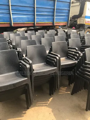 Black Rattan Textured Plastic Armchair
