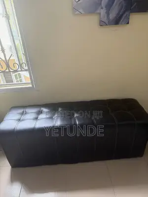 Black Leather Office/Reception Sofa