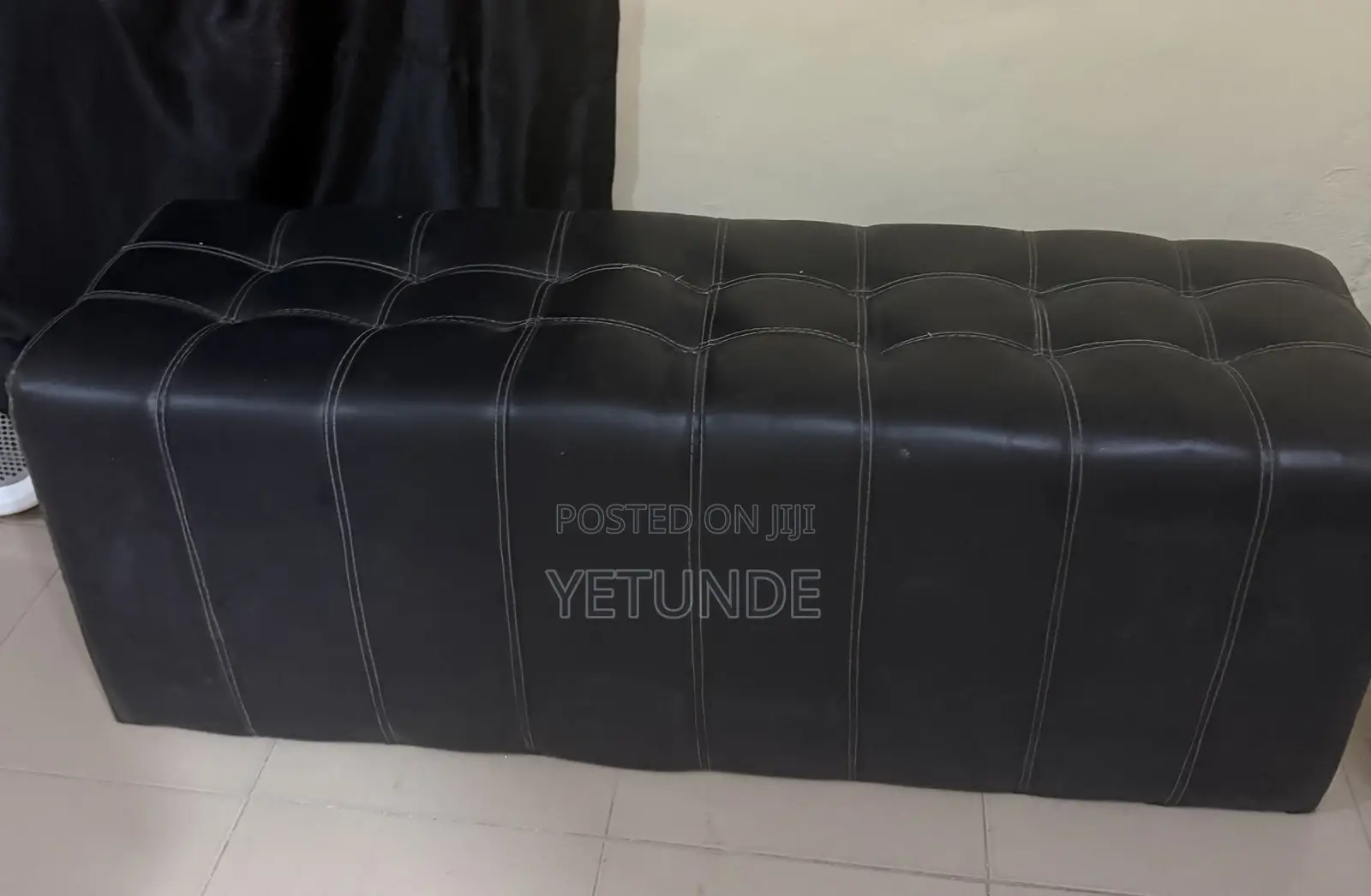 Black Leather Office/Reception Sofa