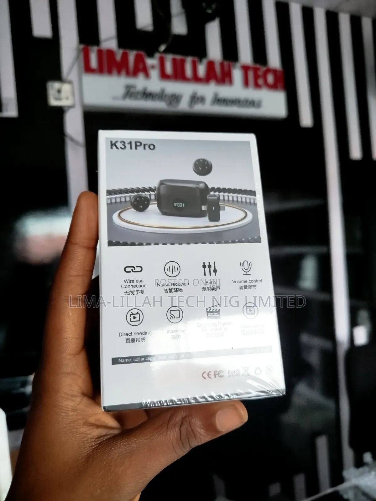 K31PRO Collar Clip Button Microphone