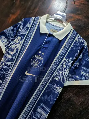 PSG X Dior Vintage Tapestry Polo Shirt HIGH QUALITY