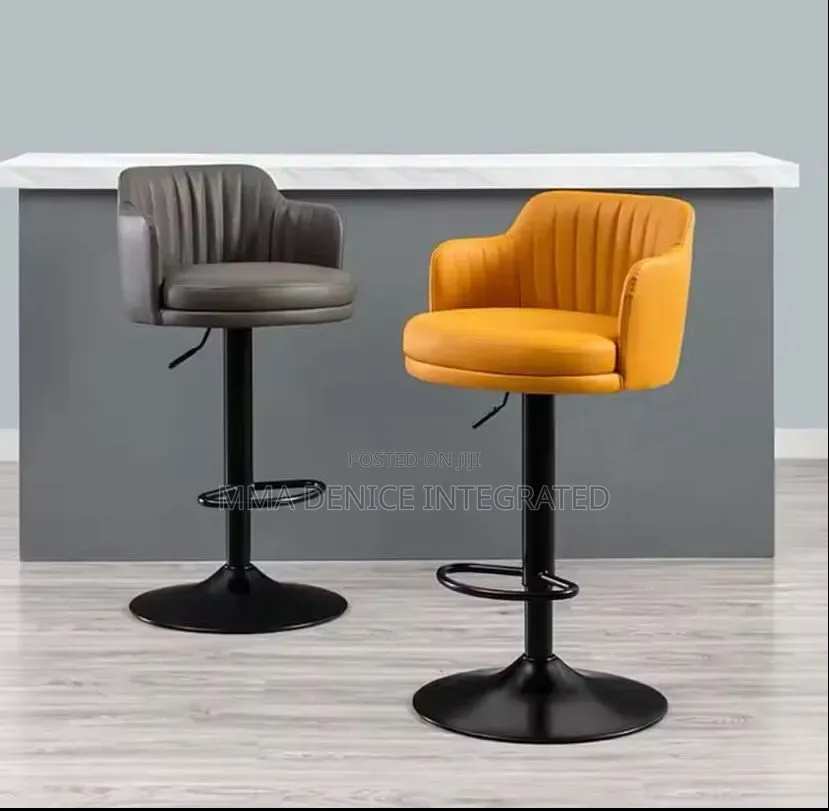 Modern Adjustable Bar Stool With Padded Backrest