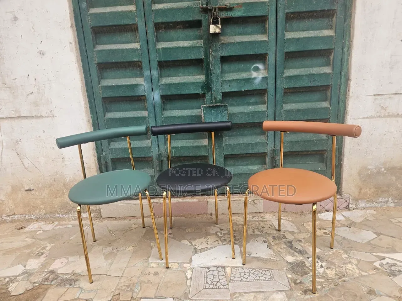 Modern Minimalist Dining Chair With Gold Legs