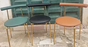 Modern Minimalist Dining Chair With Gold Legs