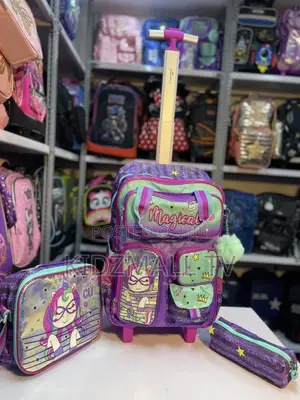 Girls 3-in-1 "Magical" Unicorn Rolling School Bag Set
