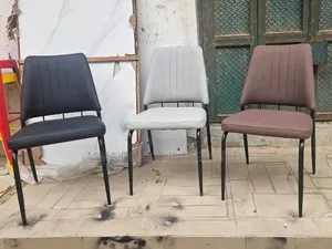 Modern Padded Dining Chair With Vertical Stitching