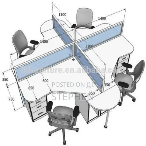 4 Seater Office Cubicle