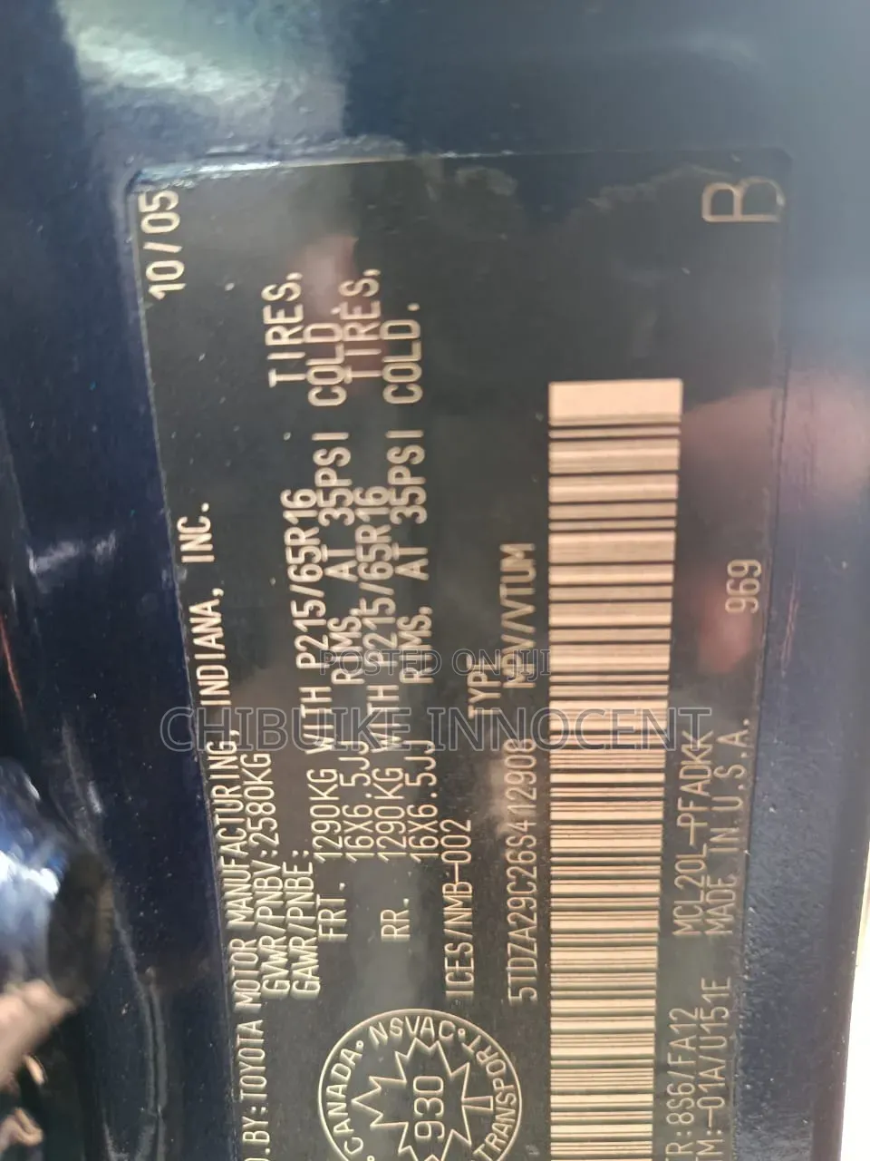 Toyota Sienna 2006 Blue