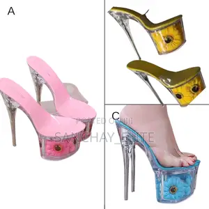 Clear Chunky Platform Heels