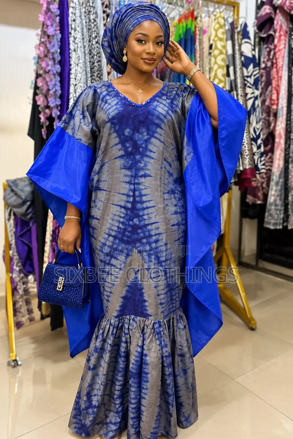 Adire Silk Bubu