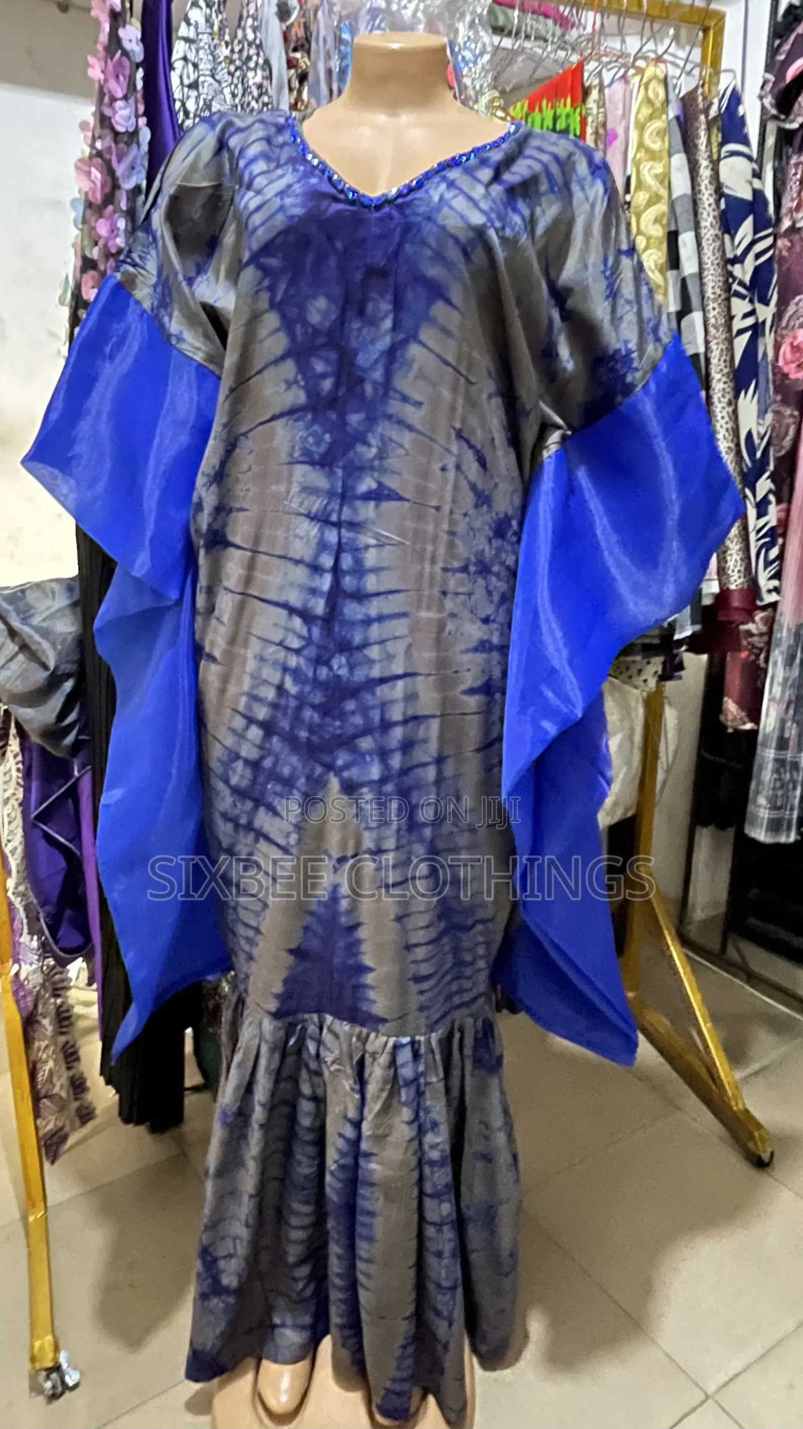 Adire Silk Bubu