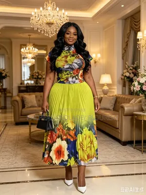 Luxury Miyaki 2 Pieces Skirt and Blouse
