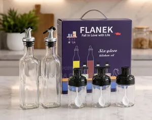 FLANEK Kitchen Set - 5in1 Oil Jars and Spice Set