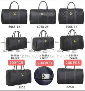Black Leather Travel Duffle Bags