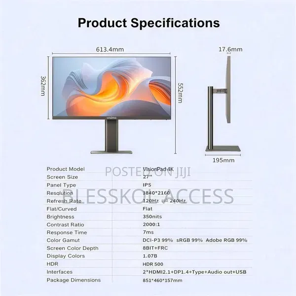 Oraimo VisionPad 27-Inch Computer Screen Monitor | HD