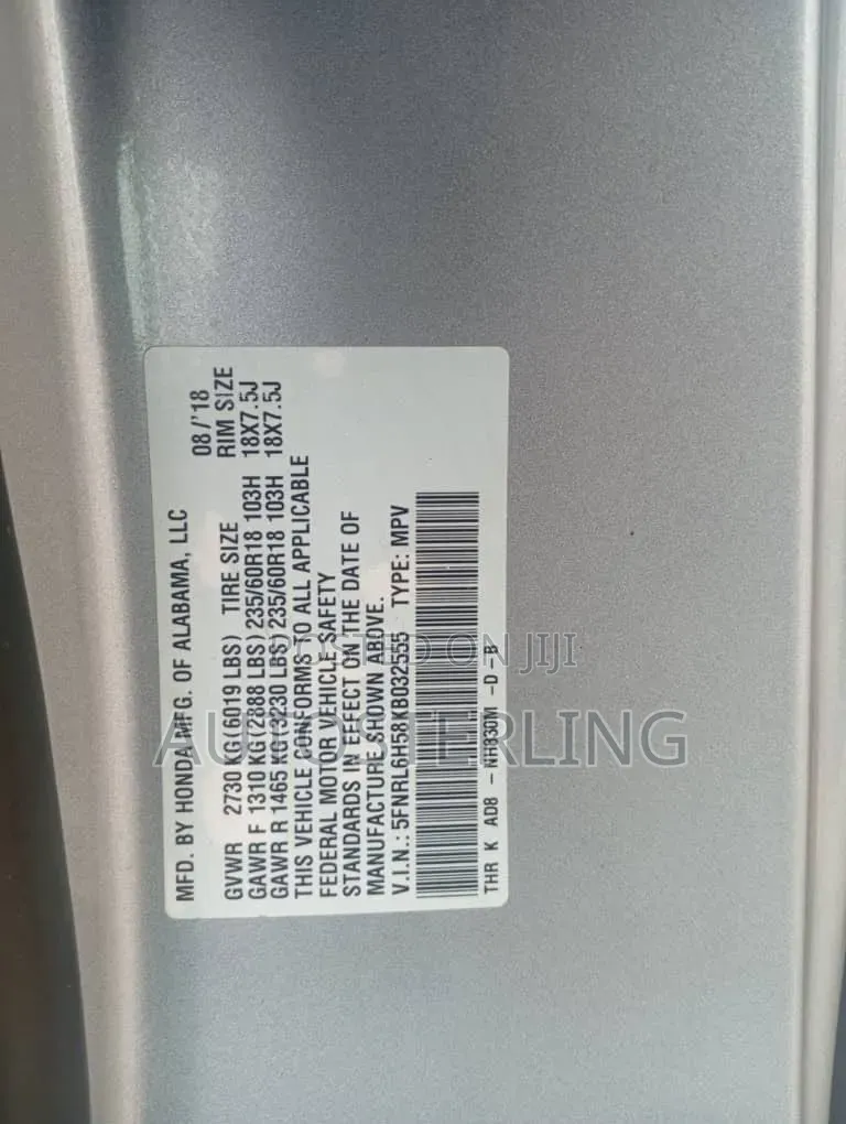 Honda Odyssey 2019 Silver