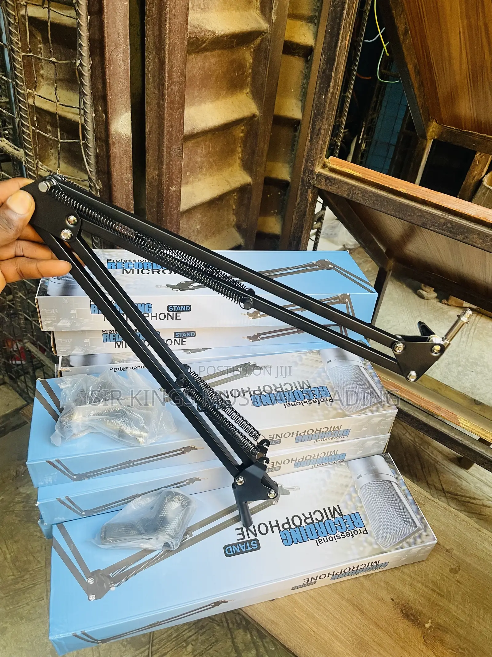 Adjustable Black Metal Boom Arm Stand