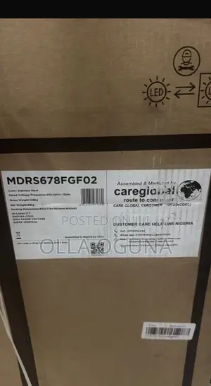 Super Cooling and Freezing Midea 490 Liters Side by Side Refrigerator