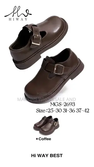 Hi Way Best Model MGS-2693 Black Children's Buckle School Shoes, Featu