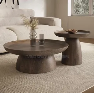 Luxury Pure Wooden Coffee Table Set