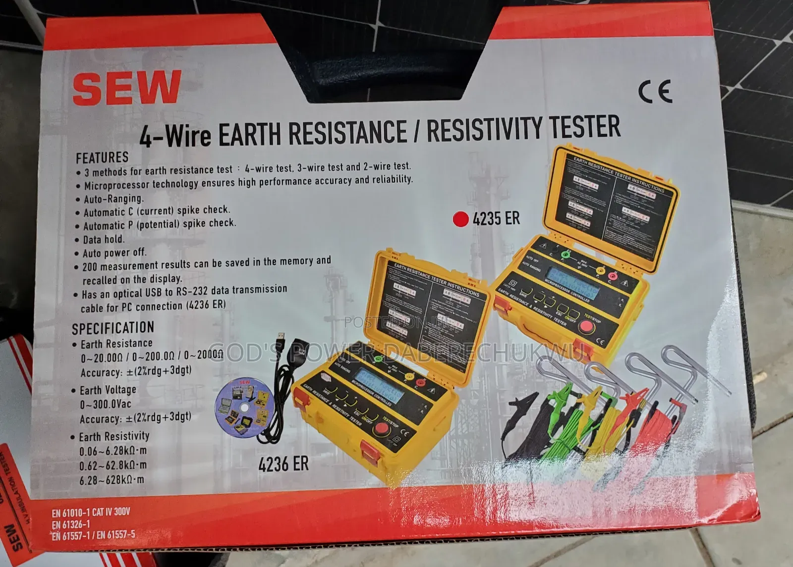 4-Wire Earth Resistance and Soil Resistivity Tester
