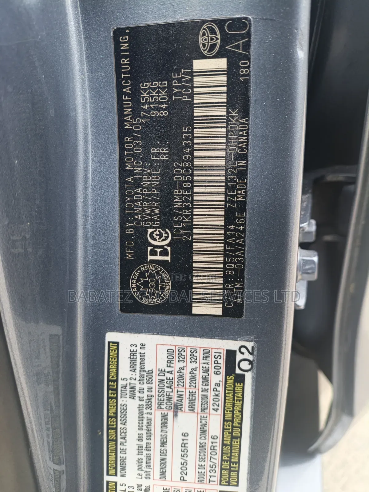 Toyota Matrix 2005 Blue