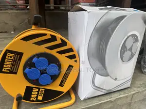 240v 50m Heavy-Duty Extension Cable Reel – 4 Sockets