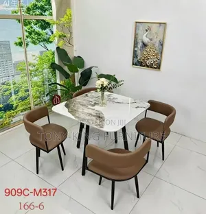 Imported Luxury Dining Marble Top With Metal Leg