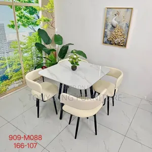 Imported Luxury Dining Marble Top With Metal Leg